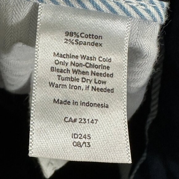 Talbots Signature Pants Womens 4 Chino Navy Blue Cotton Stretch Flat Front Crop - Picture 11 of 11